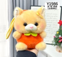 Брелок мяг ЛЮКС Кот апельсиновый 16см Y1986