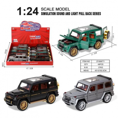 Машина 1:24 Гелентваген метал, свет,звук,инерция 8шт/уп 5503-KD