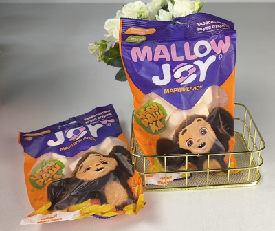 ЧЕБУРАШКА MALLOW JOY Маршмеллоу во флоупаке с ароматом апельсина 24шт/уп, 100г. УТ59682