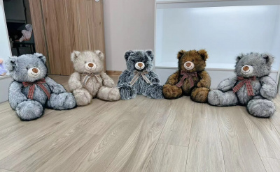 -Медведь с бантом Хаппи Люкс 35см 8745-35