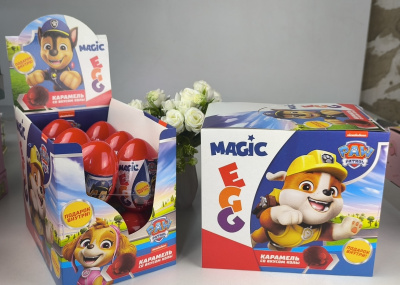 ЩЕНЯЧИЙ ПАТРУЛЬ MAGIC EGG Карамель на палочке в пласт. яйце с подарком 12шт/уп, 10г. УТ73703