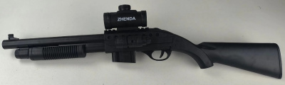 Дробовик пл.механич. с лаз-ым. прицеломв+фонарь пакете 64см, 6mm 2081
