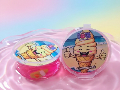 Слайм "Хоматойс" десерт малиновый с игрушкой 50гр. HT512410