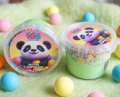 Слайм "Хоматойс" Butter зеленый. с цвет.шариками 55гр. HT512349