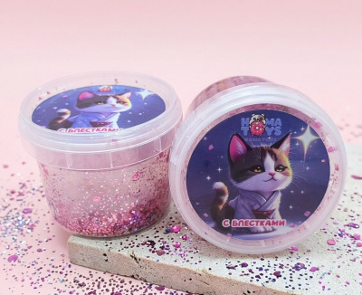 Слайм "Хоматойс" с малиновыми блестками 90гр. HT001235