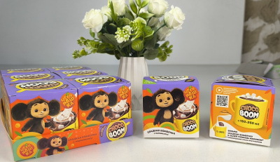 ЧЕБУРАШКА CHOCO BOOM Шар из молочн. Шоколадн. глазури с маршмеллоу в короб. 6шт/уп, 28г. УТ79935