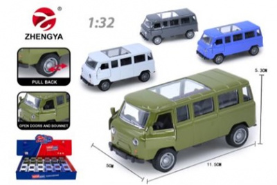 Машина метал. 1:32 УАЗ Буханка 12шт/уп SR-1811B