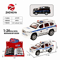 Машина 1:24 Land Cruiser полиция ДПС инерц., металл, свет,звук, 8шт/уп 5522E-KD