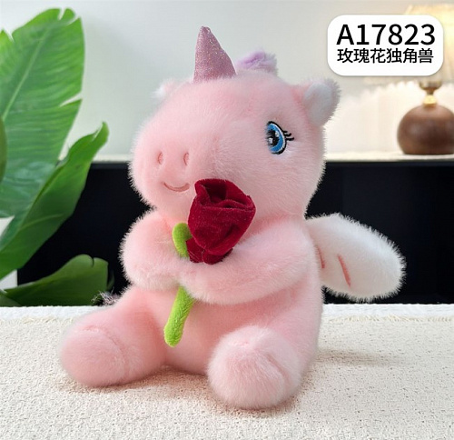 Единорог с цветком ЛЮКС 21см A17823