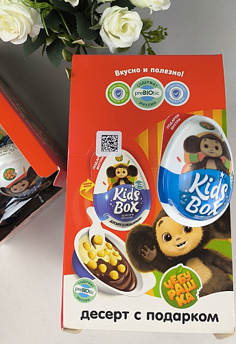 ЧЕБУРАШКА KIDS BOX Десер+подарок 12шт/уп, 20г. УТ58688