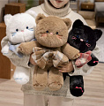 -Кот с клетчатым бантом 45см TT3102-45