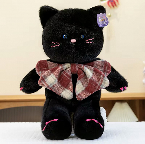 -Кот с клетчатым бантом 45см TT3102-45