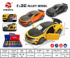 Машина 1:36 Camaro металл,инерц,свет,звук 12шт/уп HN3650A-1