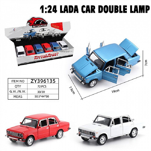 Машина 1:24 Лада метал.свет,звук,инерция 6шт/уп M8321/2206A